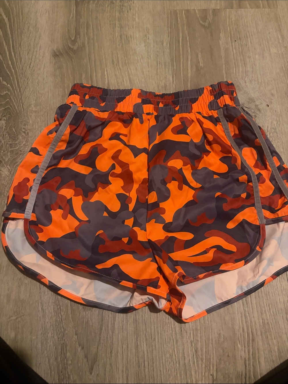 Orange Camo Women's Athletic Shorts